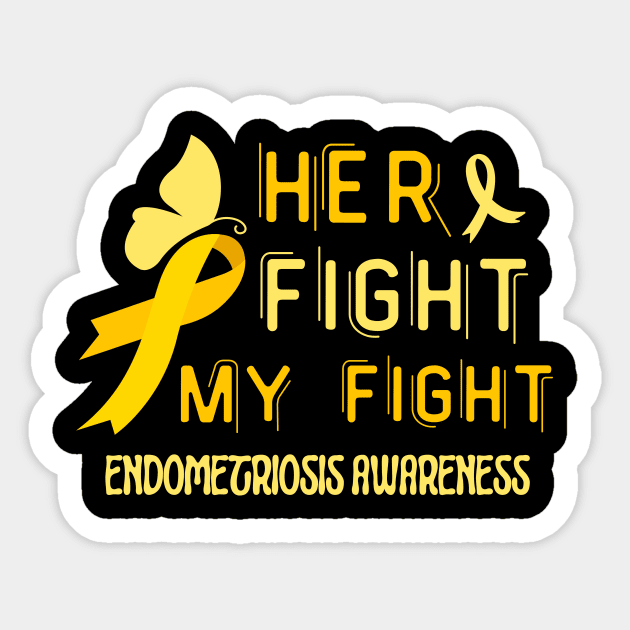Her Fight My Fight Ribbon Endometriosis Awareness Sticker by Point Shop